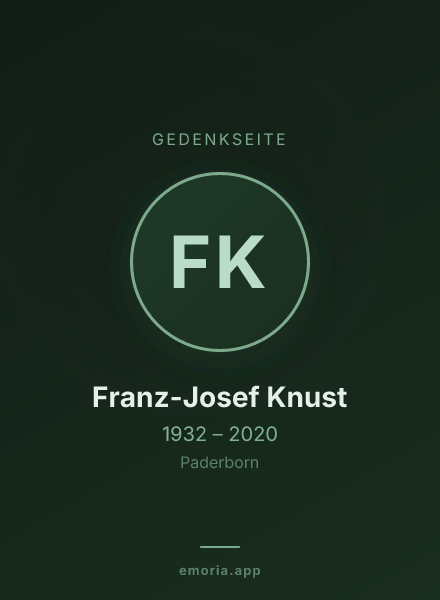 Gedenkportrait von Franz-Josef Knust