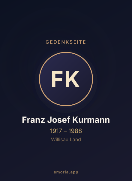 Gedenkportrait von Franz Josef Kurmann