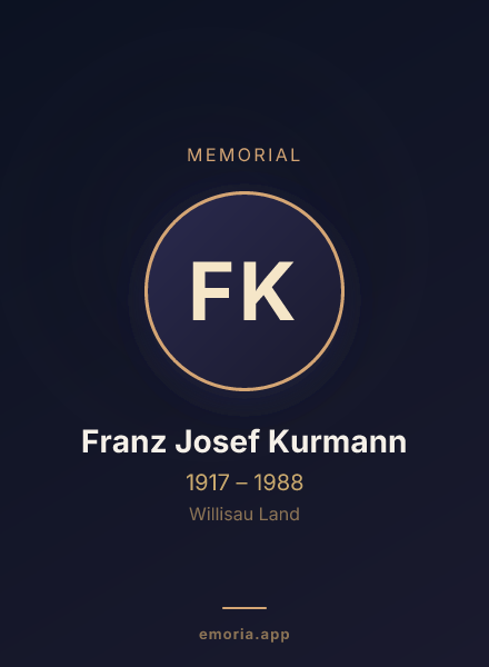 Memorial portrait of Franz Josef Kurmann