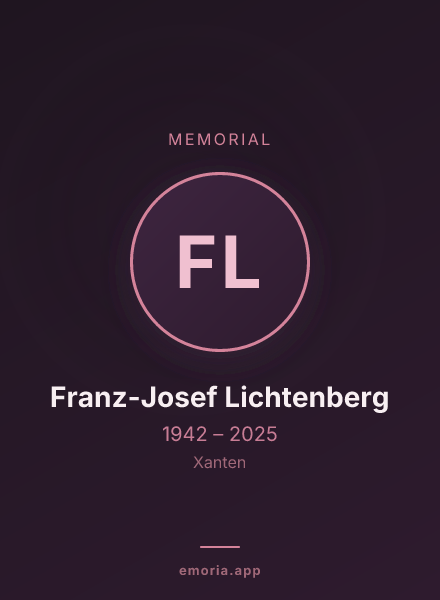 Memorial portrait of Franz-Josef Lichtenberg