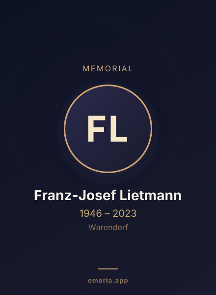 Memorial portrait of Franz-Josef Lietmann