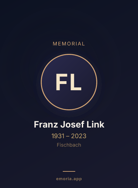 Memorial portrait of Franz Josef Link