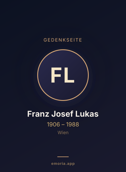 Gedenkportrait von Franz Josef Lukas