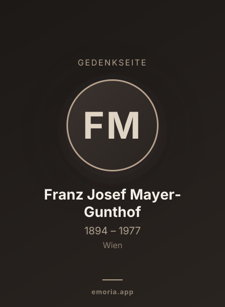 Gedenkportrait von Franz Josef Mayer-Gunthof