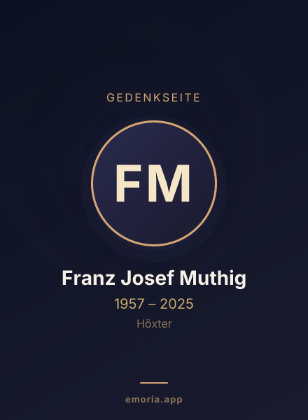 Gedenkportrait von Franz Josef Muthig
