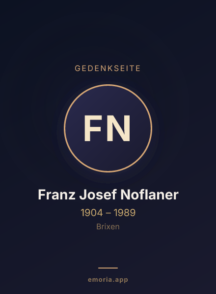Gedenkportrait von Franz Josef Noflaner