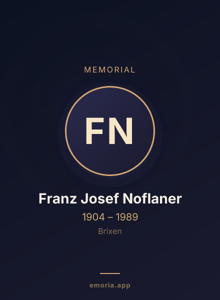 Memorial portrait of Franz Josef Noflaner