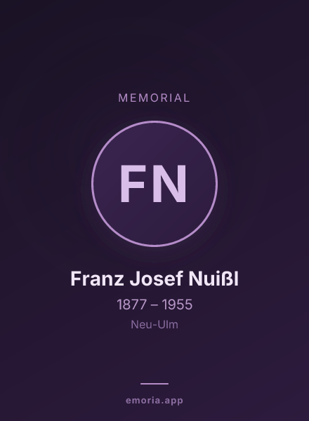 Memorial portrait of Franz Josef Nuißl