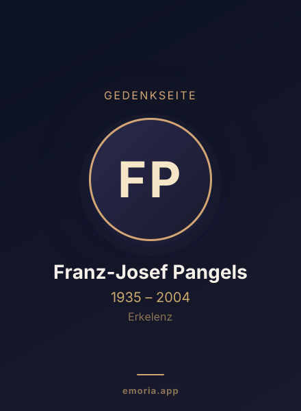 Gedenkportrait von Franz-Josef Pangels