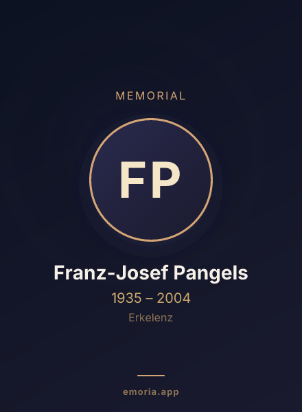 Memorial portrait of Franz-Josef Pangels