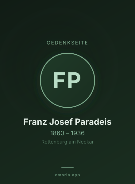 Gedenkportrait von Franz Josef Paradeis