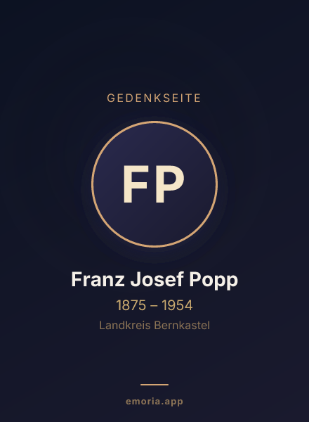 Gedenkportrait von Franz Josef Popp