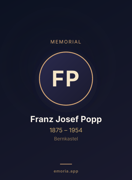 Memorial portrait of Franz Josef Popp