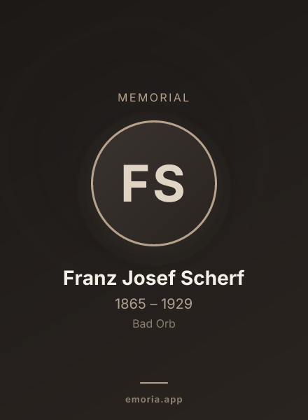 Memorial portrait of Franz Josef Scherf