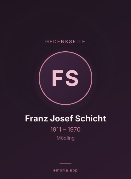 Gedenkportrait von Franz Josef Schicht