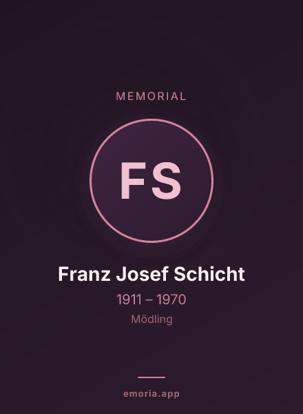 Memorial portrait of Franz Josef Schicht