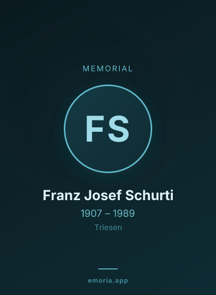 Memorial portrait of Franz Josef Schurti