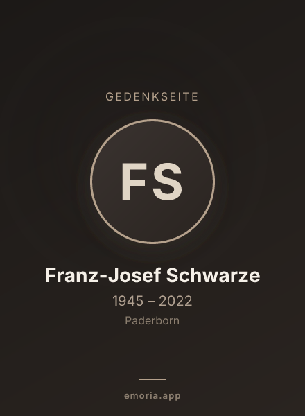 Gedenkportrait von Franz-Josef Schwarze