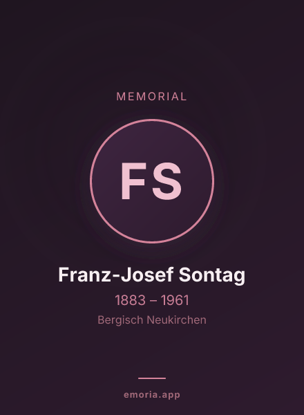 Memorial portrait of Franz-Josef Sontag