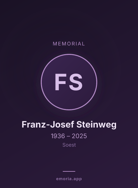 Memorial portrait of Franz-Josef Steinweg