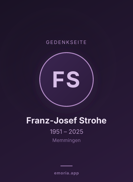 Gedenkportrait von Franz-Josef Strohe