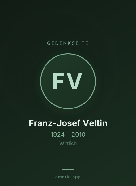 Gedenkportrait von Franz-Josef Veltin