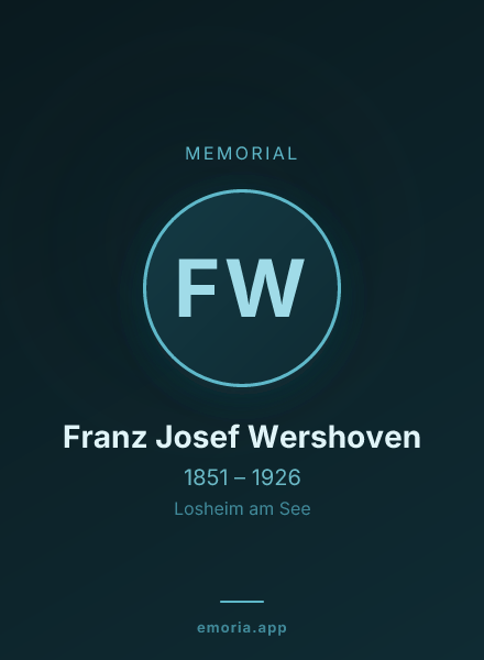 Memorial portrait of Franz Josef Wershoven