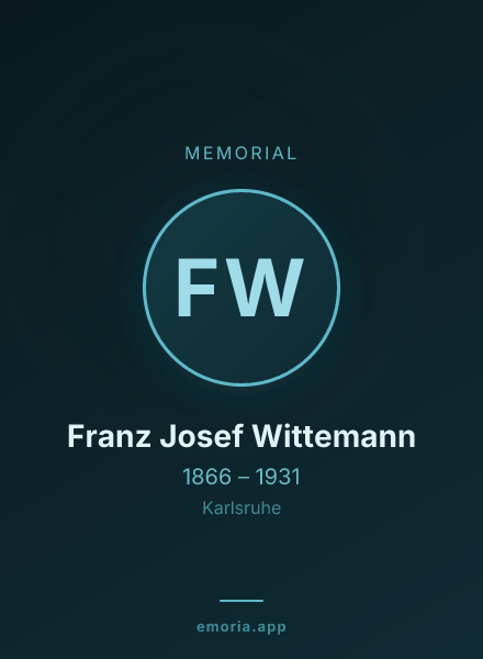 Memorial portrait of Franz Josef Wittemann