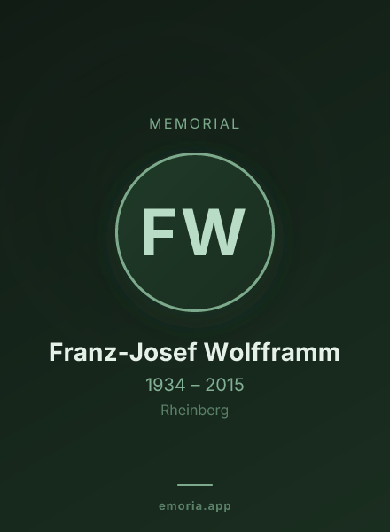 Memorial portrait of Franz-Josef Wolfframm