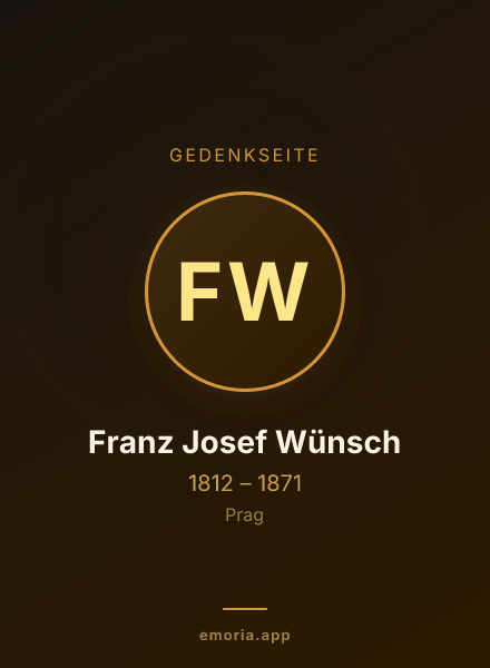 Gedenkportrait von Franz Josef Wünsch