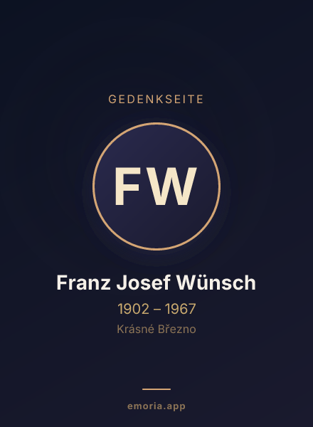 Gedenkportrait von Franz Josef Wünsch