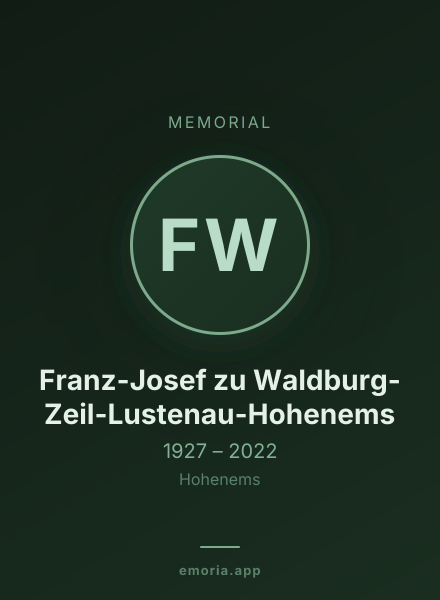 Memorial portrait of Franz-Josef zu Waldburg-Zeil-Lustenau-Hohenems