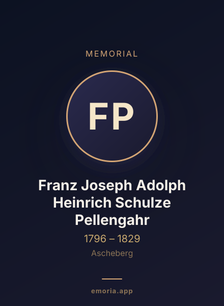 Memorial portrait of Franz Joseph Adolph Heinrich Schulze Pellengahr