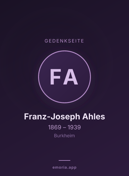 Gedenkportrait von Franz-Joseph Ahles