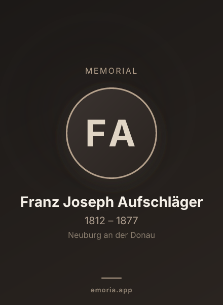 Memorial portrait of Franz Joseph Aufschläger