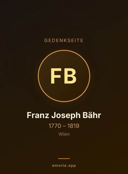 Gedenkportrait von Franz Joseph Bähr