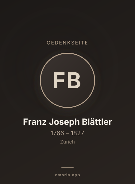 Gedenkportrait von Franz Joseph Blättler