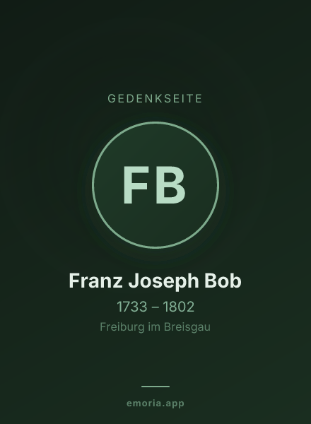 Gedenkportrait von Franz Joseph Bob