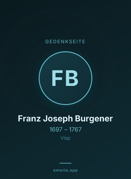 Gedenkportrait von Franz Joseph Burgener