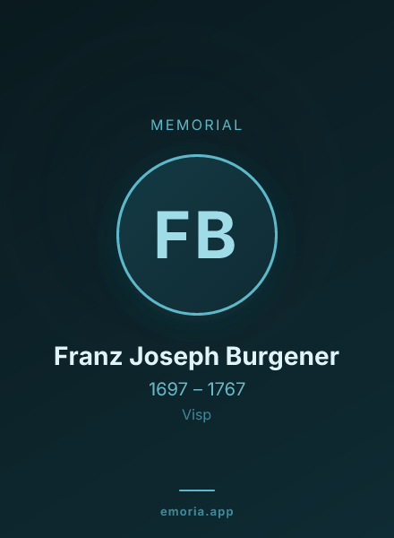 Memorial portrait of Franz Joseph Burgener