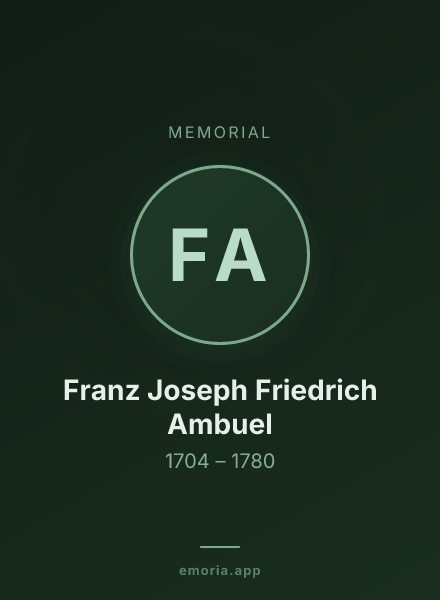 Memorial portrait of Franz Joseph Friedrich Ambuel