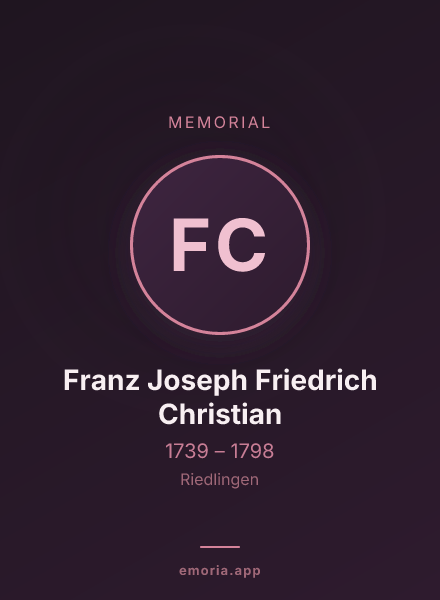Memorial portrait of Franz Joseph Friedrich Christian