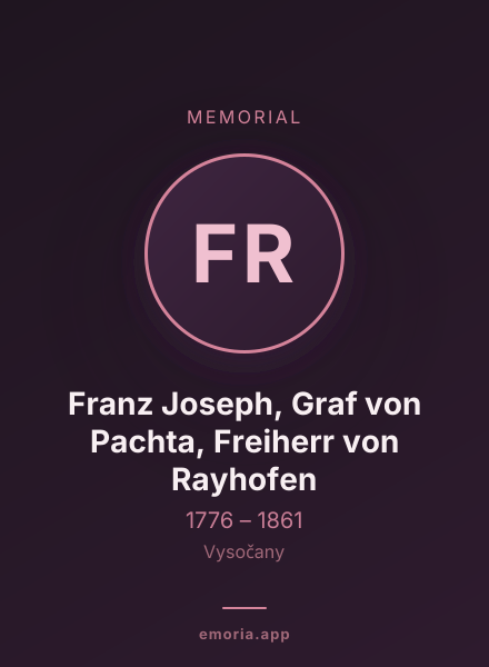 Memorial portrait of Franz Joseph, Graf von Pachta, Freiherr von Rayhofen