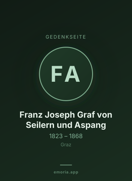Gedenkportrait von Franz Joseph Graf von Seilern und Aspang