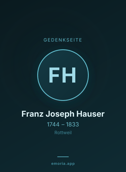 Gedenkportrait von Franz Joseph Hauser