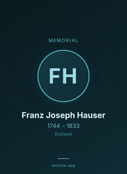 Memorial portrait of Franz Joseph Hauser
