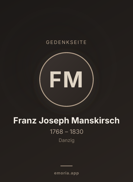 Gedenkportrait von Franz Joseph Manskirsch