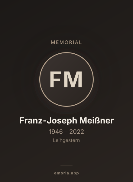 Memorial portrait of Franz-Joseph Meißner