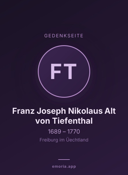 Gedenkportrait von Franz Joseph Nikolaus Alt von Tiefenthal