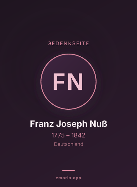 Gedenkportrait von Franz Joseph Nuß